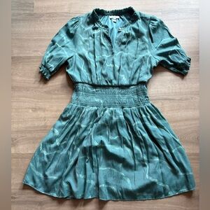 Jade Green Nine West Smocked Waist Dress